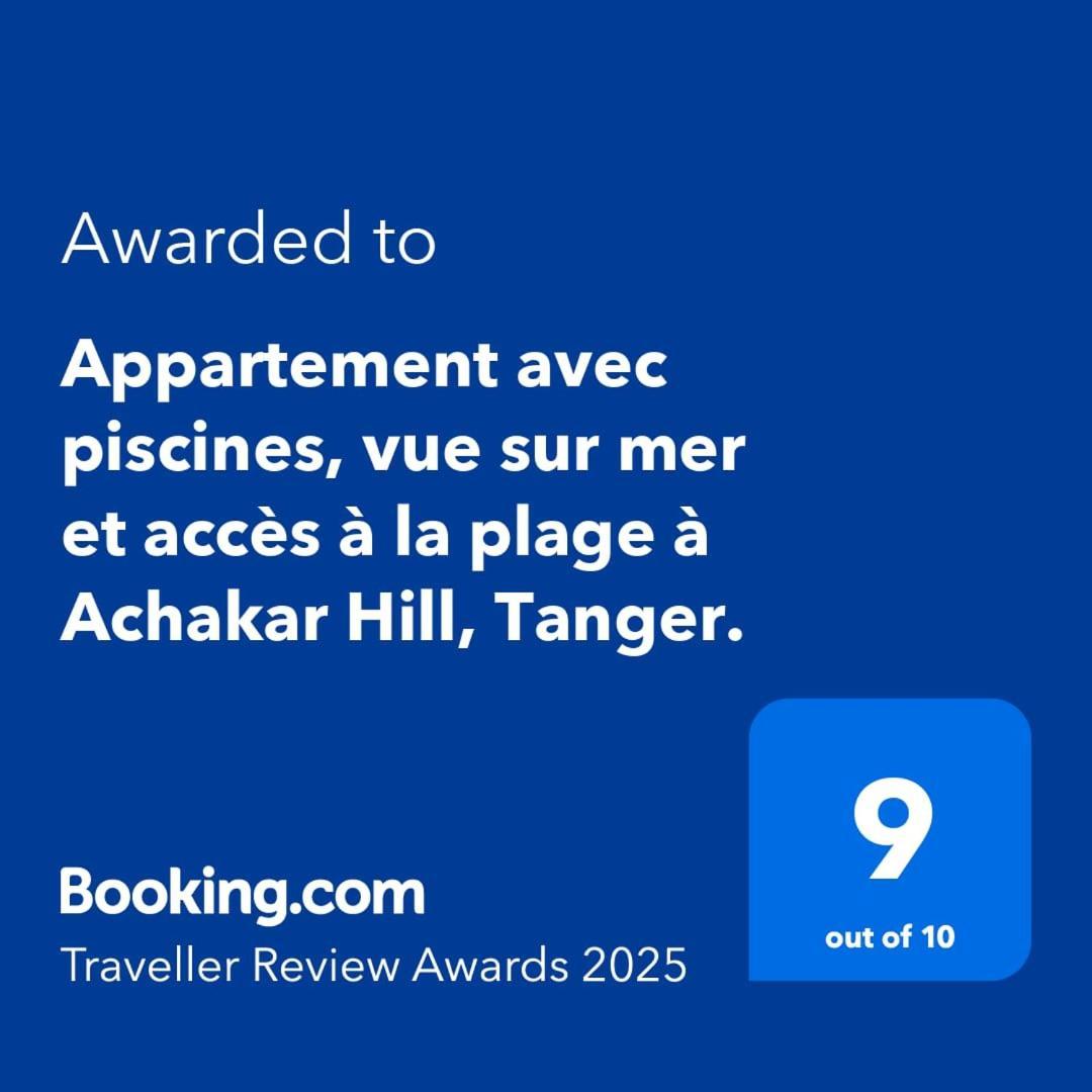Appartement Avec Piscines, Vue Sur Mer Et Acces A La Plage A Achakar Hill, Tanger. Extérieur photo
